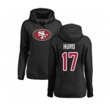 Football Women's San Francisco 49ers #17 Jalen Hurd Black Name & Number Logo Pullover Hoodie