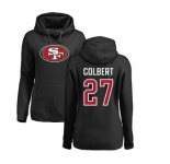 Football Women's San Francisco 49ers #27 Adrian Colbert Black Name & Number Logo Pullover Hoodie