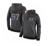 Football Women's San Francisco 49ers #97 Nick Bosa Stitched Black Anthracite Salute to Service Player Performance Hoodie