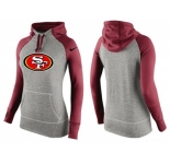Women Nike San Francisco 49ers Performance Hoodie Grey & Red_3