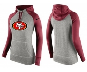 Women Nike San Francisco 49ers Performance Hoodie Grey & Red_3