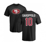Football San Francisco 49ers #10 Jimmy Garoppolo Black Name & Number Logo T-Shirt