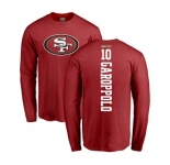 Football San Francisco 49ers #10 Jimmy Garoppolo Red Backer Long Sleeve T-Shirt