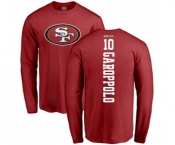 Football San Francisco 49ers #10 Jimmy Garoppolo Red Backer Long Sleeve T-Shirt