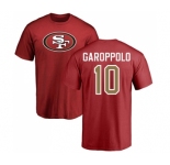 Football San Francisco 49ers #10 Jimmy Garoppolo Red Name & Number Logo T-Shirt