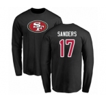 Football San Francisco 49ers #17 Emmanuel Sanders Black Name & Number Logo Long Sleeve T-Shirt