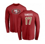 Football San Francisco 49ers #17 Emmanuel Sanders Red Name & Number Logo Long Sleeve T-Shirt