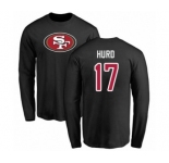 Football San Francisco 49ers #17 Jalen Hurd Black Name & Number Logo Long Sleeve T-Shirt