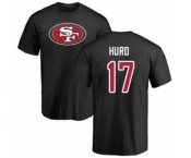 Football San Francisco 49ers #17 Jalen Hurd Black Name & Number Logo T-Shirt