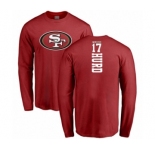 Football San Francisco 49ers #17 Jalen Hurd Red Backer Long Sleeve T-Shirt