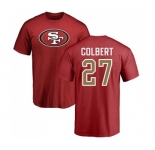 Football San Francisco 49ers #27 Adrian Colbert Red Name & Number Logo T-Shirt