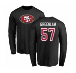Football San Francisco 49ers #57 Dre Greenlaw Black Name & Number Logo Long Sleeve T-Shirt