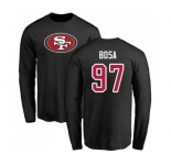 Football San Francisco 49ers #97 Nick Bosa Black Name & Number Logo Long Sleeve T-Shirt