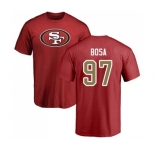 Football San Francisco 49ers #97 Nick Bosa Red Name & Number Logo T-Shirt