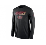 Men's San Francisco 49ers Nike Black Legend Staff Practice Long Sleeves Performance T-Shirt