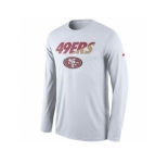 Men's San Francisco 49ers Nike White Legend Staff Practice Long Sleeves Performance T-Shirt