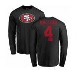 NFL Nike San Francisco 49ers #4 Nick Mullens Black Name & Number Logo Long Sleeve T-Shirt