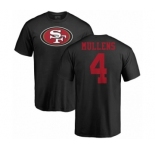 NFL Nike San Francisco 49ers #4 Nick Mullens Black Name & Number Logo T-Shirt