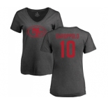 Football Women's San Francisco 49ers #10 Jimmy Garoppolo Ash One Color T-Shirt