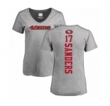 Football Women's San Francisco 49ers #17 Emmanuel Sanders Ash Backer T-Shirt
