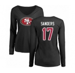 Football Women's San Francisco 49ers #17 Emmanuel Sanders Black Name & Number Logo Long Sleeve T-Shirt