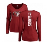 Football Women's San Francisco 49ers #17 Emmanuel Sanders Red Backer Long Sleeve T-Shirt
