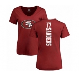 Football Women's San Francisco 49ers #17 Emmanuel Sanders Red Backer T-Shirt