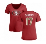 Football Women's San Francisco 49ers #17 Emmanuel Sanders Red Name & Number Logo T-Shirt