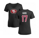 Football Women's San Francisco 49ers #17 Jalen Hurd Black Name & Number Logo T-Shirt