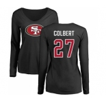 Football Women's San Francisco 49ers #27 Adrian Colbert Black Name & Number Logo Long Sleeve T-Shirt