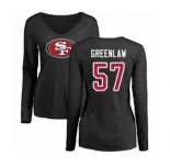 Football Women's San Francisco 49ers #57 Dre Greenlaw Black Name & Number Logo Long Sleeve T-Shirt