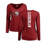 Football Women's San Francisco 49ers #57 Dre Greenlaw Red Backer Long Sleeve T-Shirt