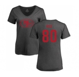 Football Women's San Francisco 49ers #80 Jerry Rice Ash One Color T-Shirt
