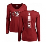 NFL Women's Nike San Francisco 49ers #4 Nick Mullens Red Backer Long Sleeve T-Shirt