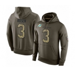 Football Men's Miami Dolphins #3 Josh Rosen Green Salute To Service Pullover Hoodie