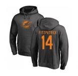 Football Miami Dolphins #14 Ryan Fitzpatrick Ash One Color Pullover Hoodie