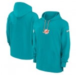 Men's Miami Dolphins Aqua Performance Pullover Hoodie