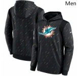 Men's Miami Dolphins Nike Charcoal 2021 NFL Crucial Catch Therma Pullover Hoodie
