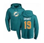 NFL Nike Miami Dolphins #19 Jakeem Grant Aqua Green Name & Number Logo Pullover Hoodie