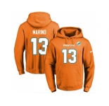 Nike Miami Dolphins #13 Dan Marino Orange Name & Number Pullover NFL Hoodie