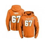 Nike Miami Dolphins #67 Laremy Tunsil Orange Name & Number Pullover NFL Hoodie