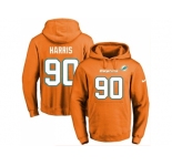 Nike Miami Dolphins #90 Charles Harris Orange Name & Number Pullover NFL Hoodie