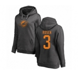 Football Women's Miami Dolphins #3 Josh Rosen Ash One Color Pullover Hoodie