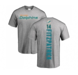 Football Miami Dolphins #14 Ryan Fitzpatrick Ash Backer T-Shirt