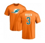Football Miami Dolphins #3 Josh Rosen Orange Name & Number Logo T-Shirt