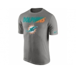 Men's Miami Dolphins Nike Heather Gray Legend Staff Practice Performance T-Shirt