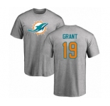 NFL Nike Miami Dolphins #19 Jakeem Grant Ash Name & Number Logo T-Shirt