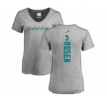 Football Women's Miami Dolphins #3 Josh Rosen Ash Backer T-Shirt