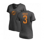 Football Women's Miami Dolphins #3 Josh Rosen Ash One Color T-Shirt