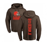 Football Cleveland Browns #13 Odell Beckham Jr. Brown Backer Pullover Hoodie